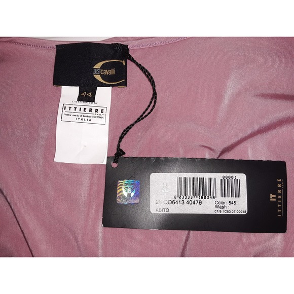 NWT Roberto Cavalli Sz 44 Just Cavalli ABITO Fitted Wrap Dress Rose Pink - Picture 4 of 10